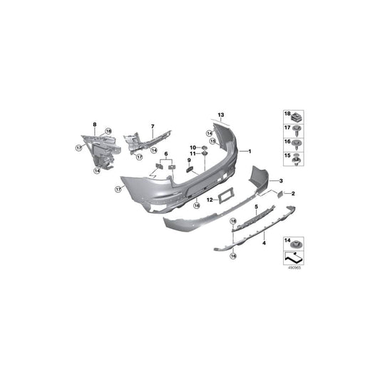 Genuine BMW 51127488262 G02 Bumper Trim Panel, Primed, Rear X-LINE BASIS (Inc. X4)