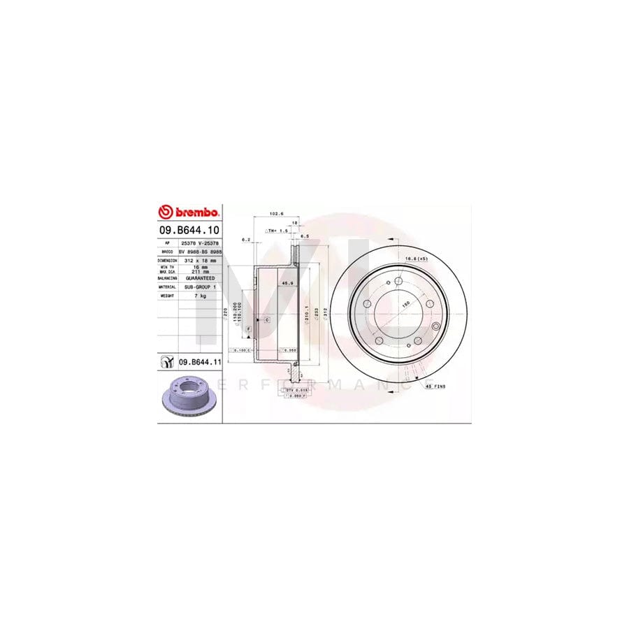brembo-09-b644-10-brake-disc-for-toyota-land-cruiser-prado-70-off-road-j70-internally-vented