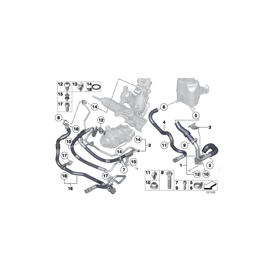 Genuine BMW 32416796360 F01 F02 Expansion Hose (Inc. 760i & 760Li)