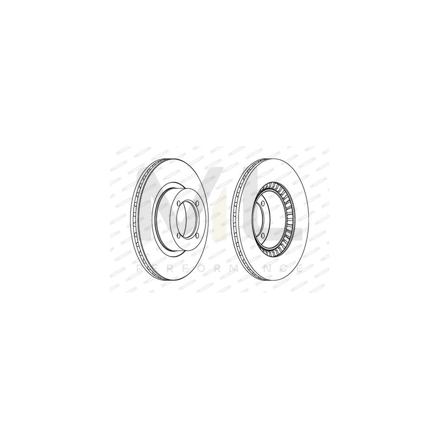 Ferodo Premier DDF306 Brake Disc Vented, Without Bolts/Screws  - Pair