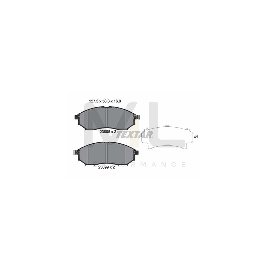 TEXTAR 2369801 Brake pad set with acoustic wear warning