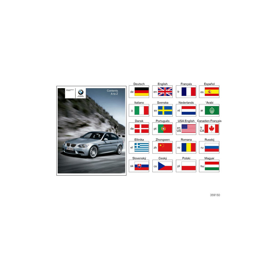 Genuine BMW 01412603425 E92 E93 E90 Suppl. Owner's Manual E90, E92, E93 M3 EN US, MJ 2010 (Inc. M3)