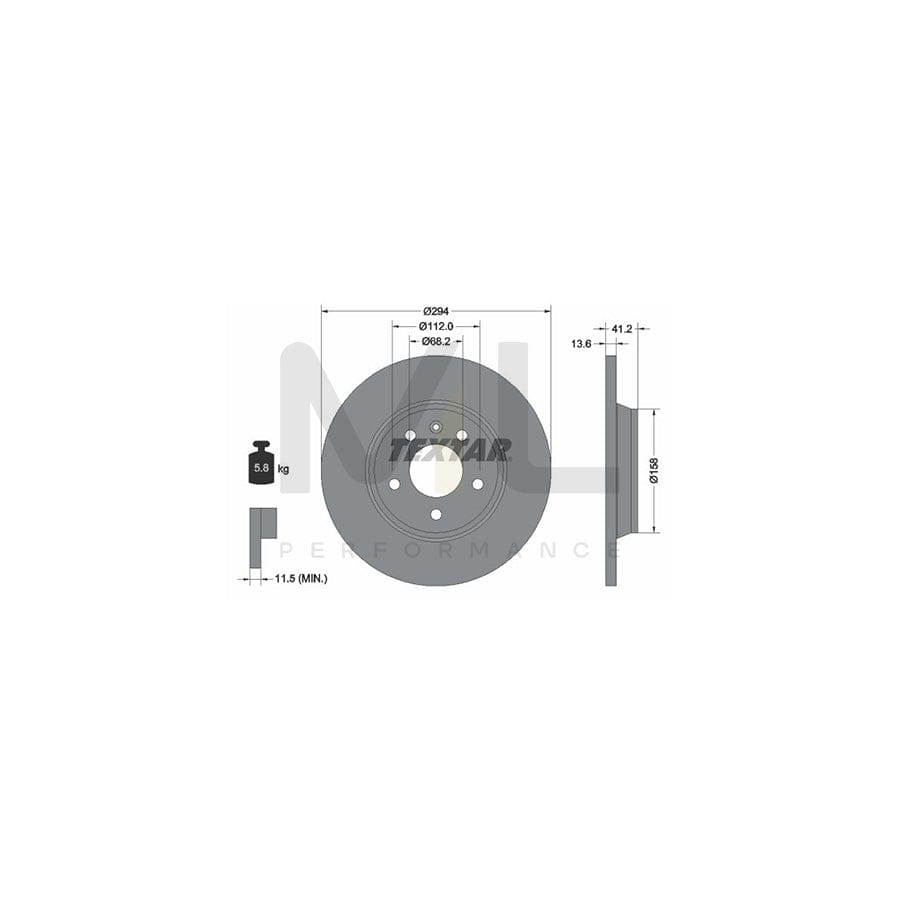 TEXTAR 92098100 Brake Disc Solid, without wheel hub, without wheel studs  - 1 piece