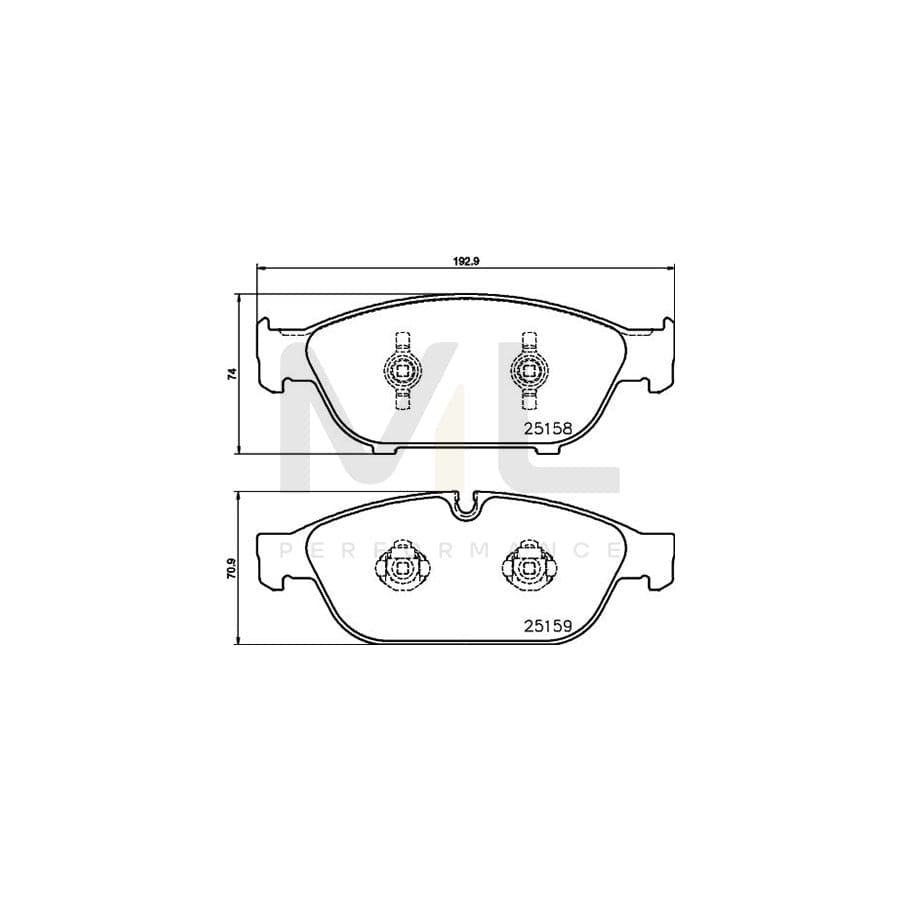 TEXTAR 2515801 Brake pad set incl. wear warning contact
