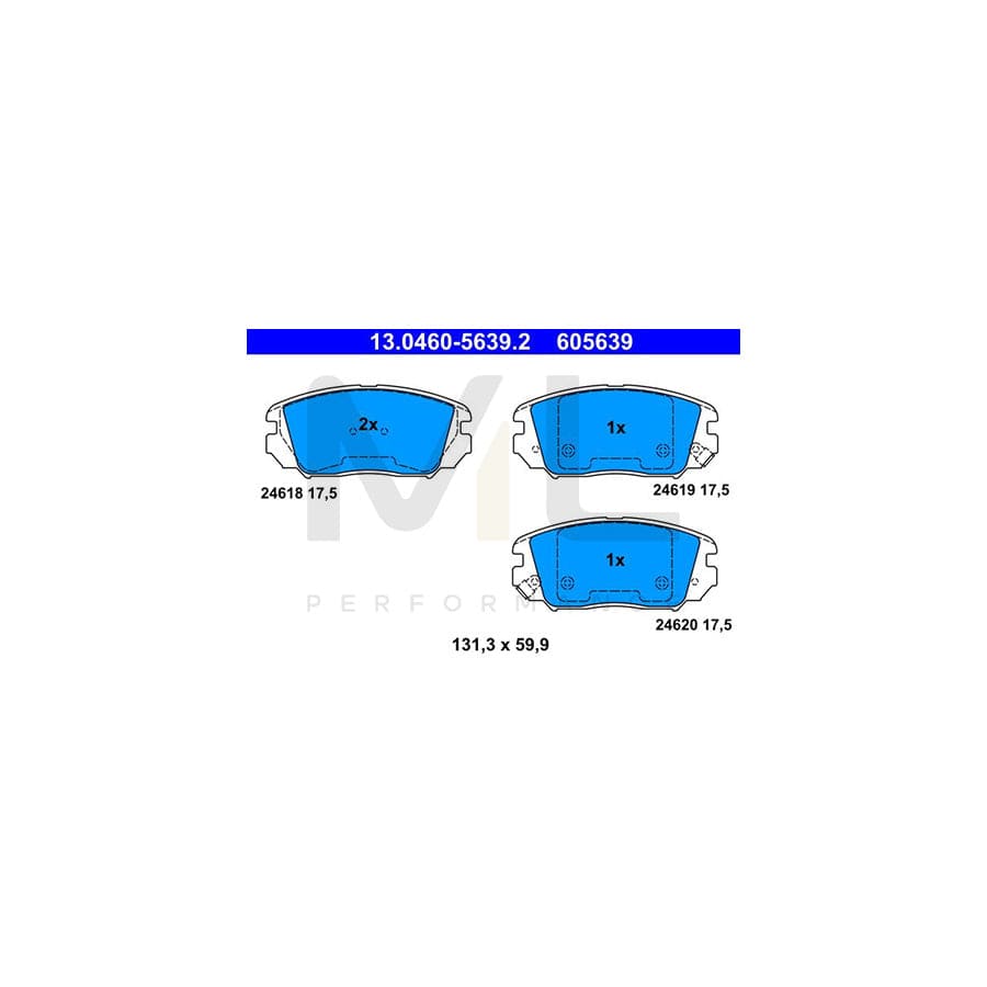 ATE 13.0460-5639.2 Brake pad set with acoustic wear warning