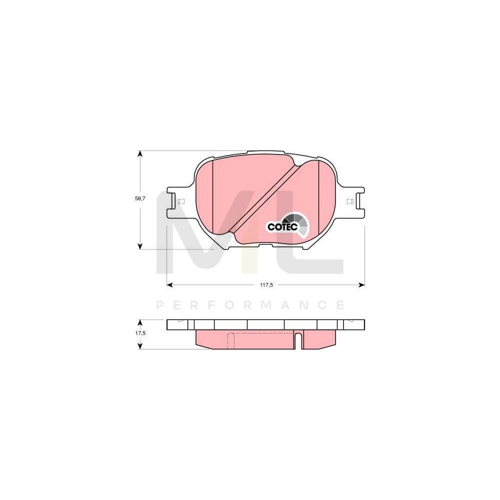 TRW Cotec Gdb3316 Brake Pad Set Not Prepared For Wear Indicator
