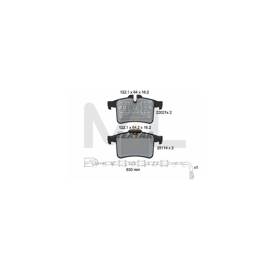TEXTAR 2202101 Brake pad set for JAGUAR XK incl. wear warning contact