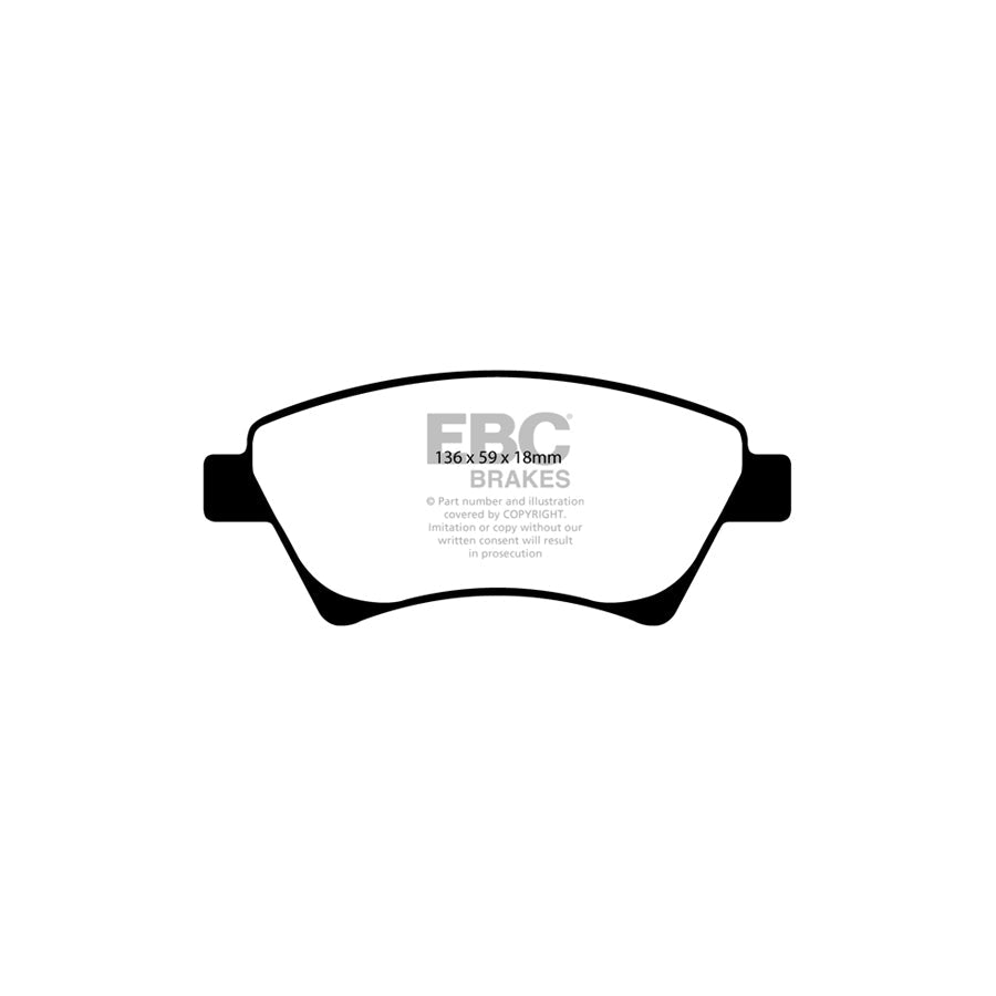 EBC PD01KF1260 Renault Grand Scenic Greenstuff Front Brake Pad & Plain Disc Kit  - Girling/TRW Caliper 2 | ML Performance UK Car Parts