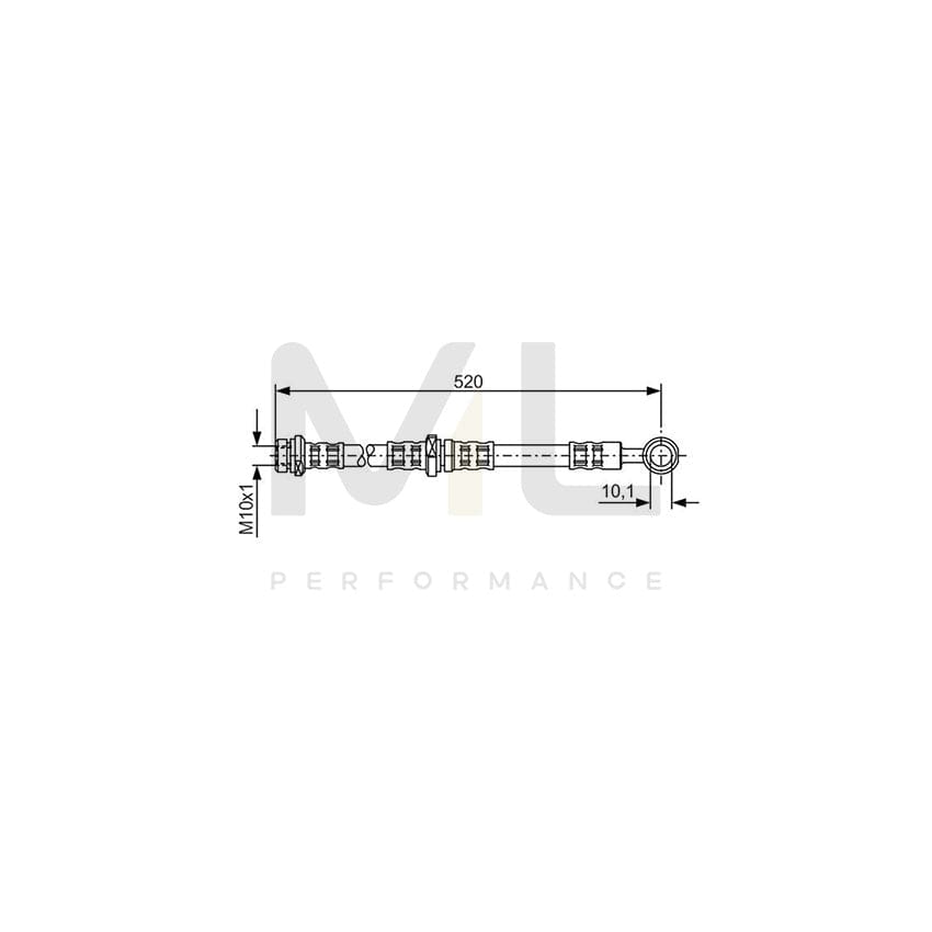 BOSCH 1 987 476 768 Brake Hose 504mm, M10x1 | ML Performance Car Parts