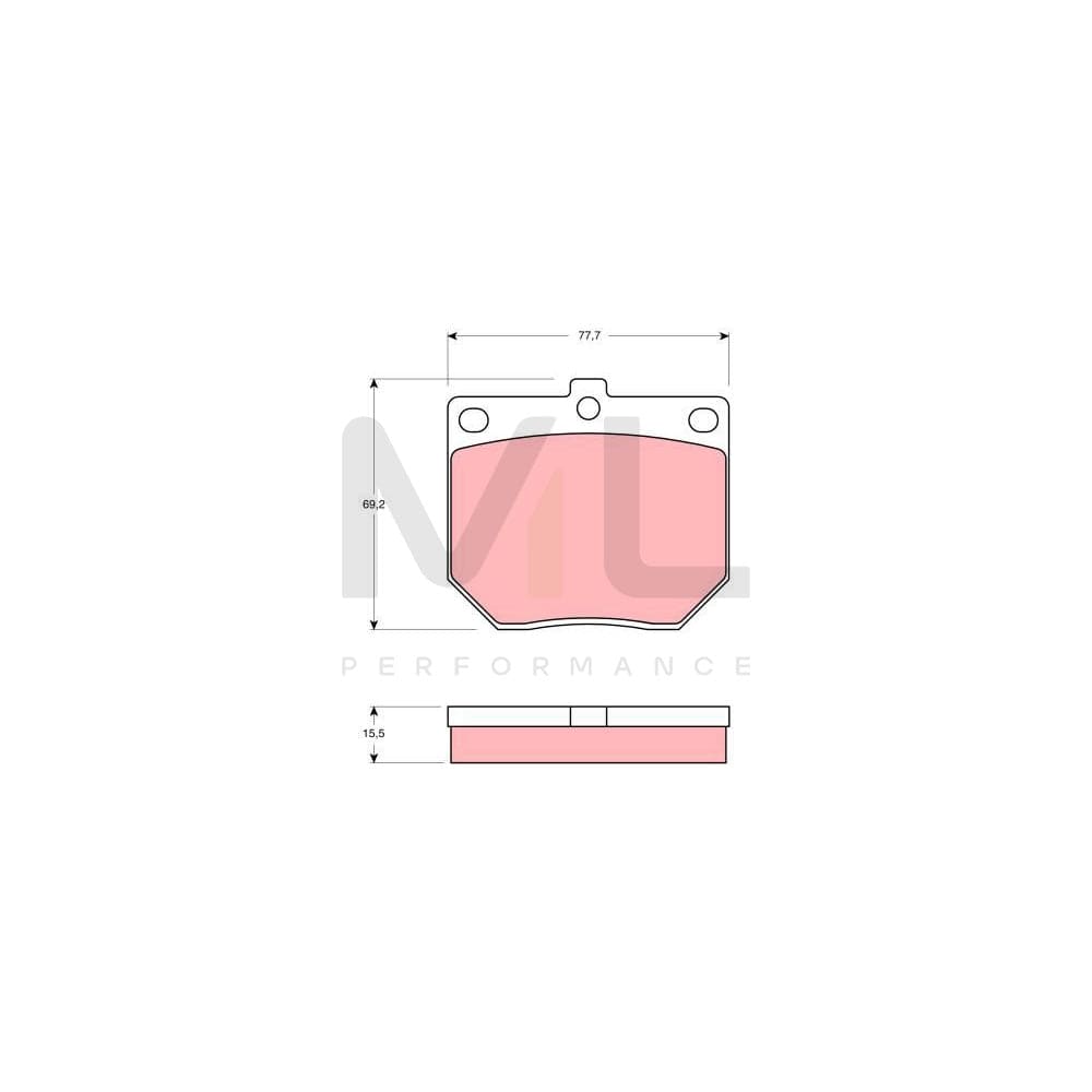 TRW Gdb1019 Brake Pad Set Not Prepared For Wear Indicator