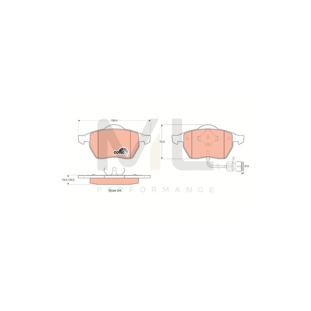 TRW Cotec Gdb1049 Brake Pad Set Incl. Wear Warning Contact