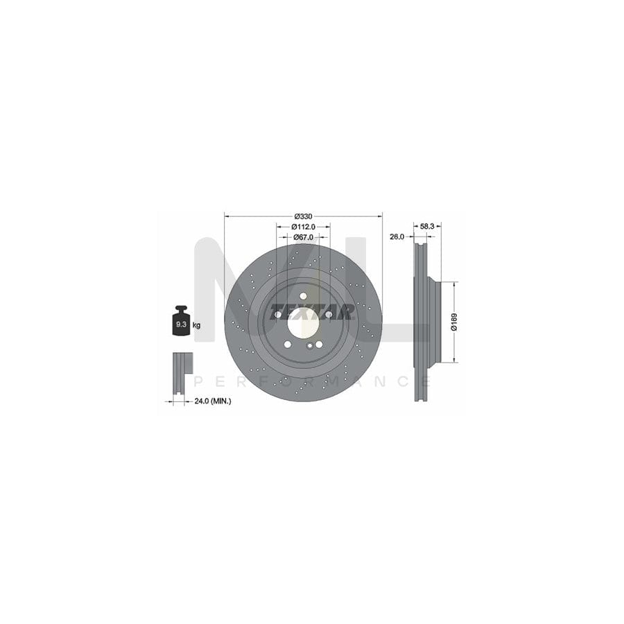 TEXTAR 92120400 Brake Disc Internally Vented, Perforated, without wheel hub, without wheel studs  - 1 piece
