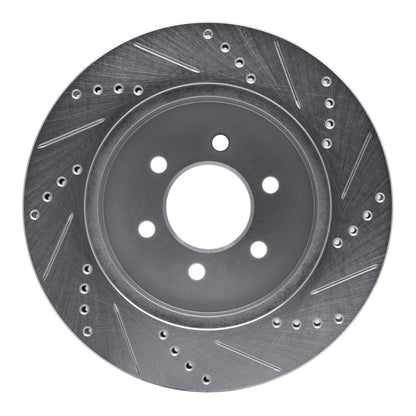 R1 Concepts R1 03-04 Dodge DAKOTA RWD Front Left Drilled & Slotted Silver Brake Rotor