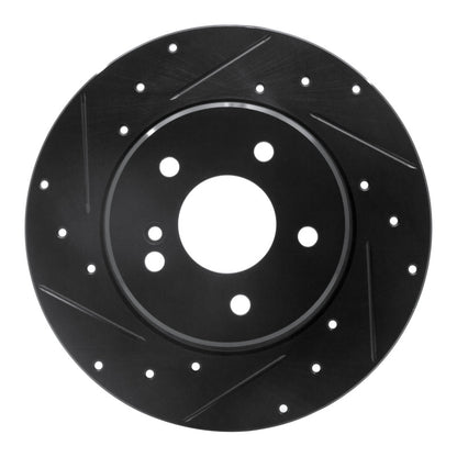 R1 Concepts R1 94-11 Mercedes-Benz C280 Rear Left Drilled & Slotted Black Brake Rotor