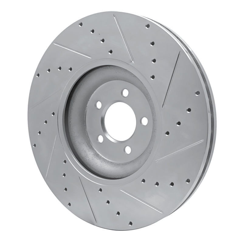 R1 Concepts R1 10-24 Jaguar XF Front Left Drilled & Slotted Silver Brake Rotor
