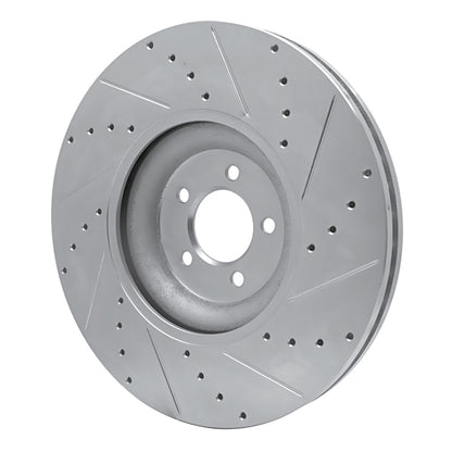 R1 Concepts R1 10-24 Jaguar XF Front Left Drilled & Slotted Silver Brake Rotor