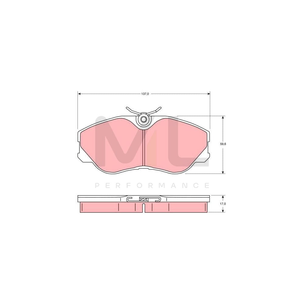 TRW Gdb744 Brake Pad Set For Nissan 300Zx Targa (Z31) Incl. Wear Warning Contact