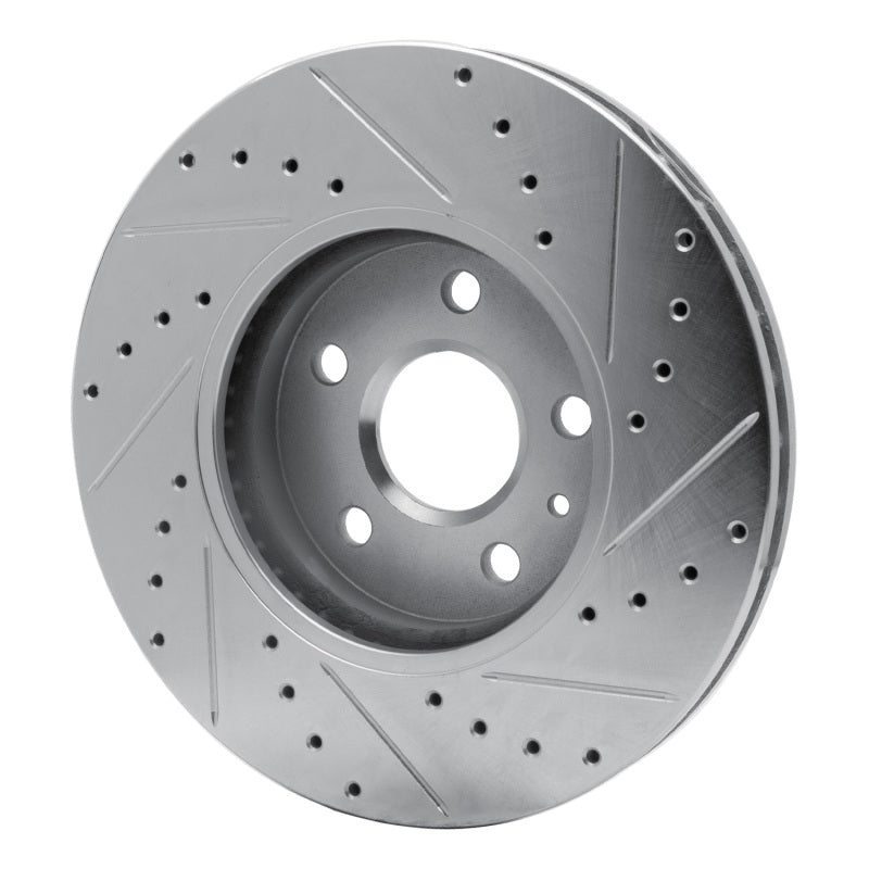 R1 Concepts R1 08-14 Cadillac CTS Front Left Drilled & Slotted Silver Brake Rotor