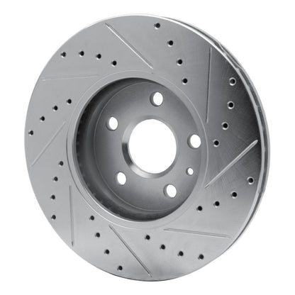 R1 Concepts R1 08-14 Cadillac CTS Front Left Drilled & Slotted Silver Brake Rotor