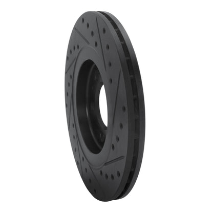R1 Concepts R1 92-95 Volkswagen Jetta Sedan Front Left Drilled & Slotted Black Brake Rotor