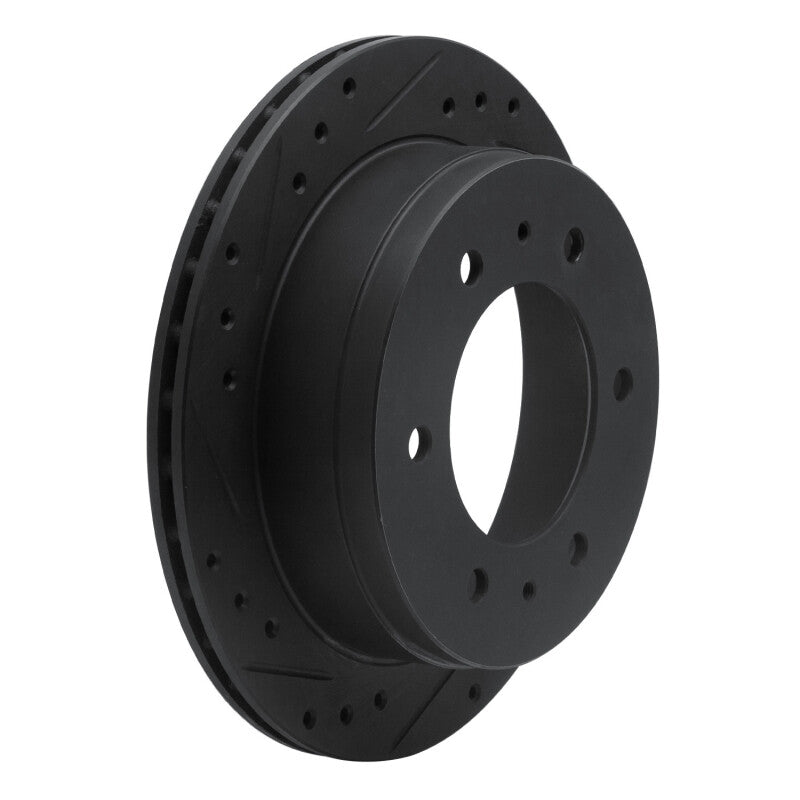R1 Concepts R1 88-95 Nissan Pathfinder Rear Right Drilled & Slotted Black Brake Rotor