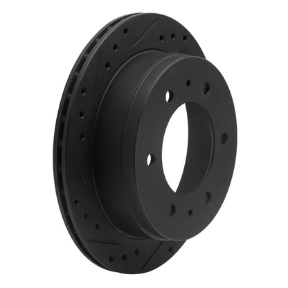 R1 Concepts R1 88-95 Nissan Pathfinder Rear Right Drilled & Slotted Black Brake Rotor