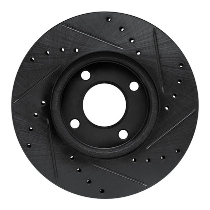 R1 Concepts R1 17-25 Nissan Kicks Front Left Drilled & Slotted Black Brake Rotor