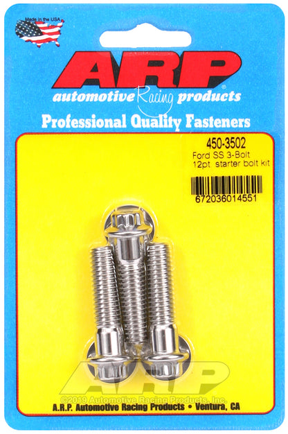 ARP Ford SS 3-Bolt 12pt Starter Bolt Kit