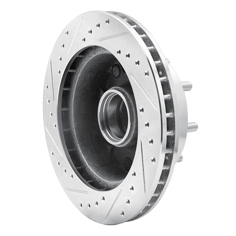 R1 Concepts R1 92-94 Ford E-250 Econoline Front Right Drilled & Slotted Silver Brake Rotor