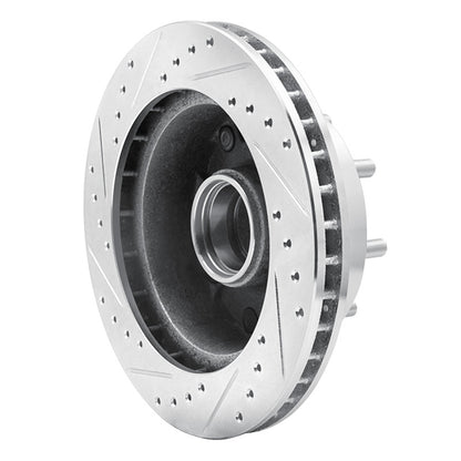 R1 Concepts R1 92-94 Ford E-250 Econoline Front Right Drilled & Slotted Silver Brake Rotor