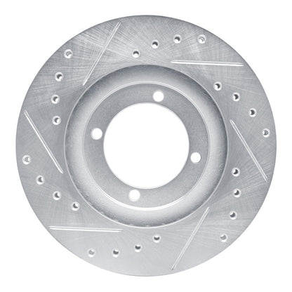 R1 Concepts R1 92-98 Hyundai TIBURON Front Right Drilled & Slotted Silver Brake Rotor