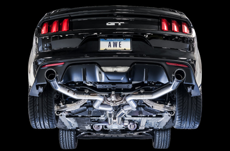 AWE Tuning S550 Mustang GT Cat-Back Exhaust - Track Edition (Chrome Silver Tips)
