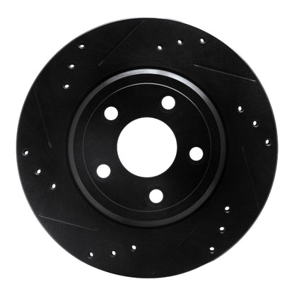 R1 Concepts R1 00-06 Ford Thunderbird Rear Left Drilled & Slotted Black Brake Rotor