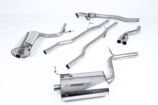MillTek SSXAU304 Audi A4 Non-Resonated Cat-Back Exhaust with 90mm Detachable Trims