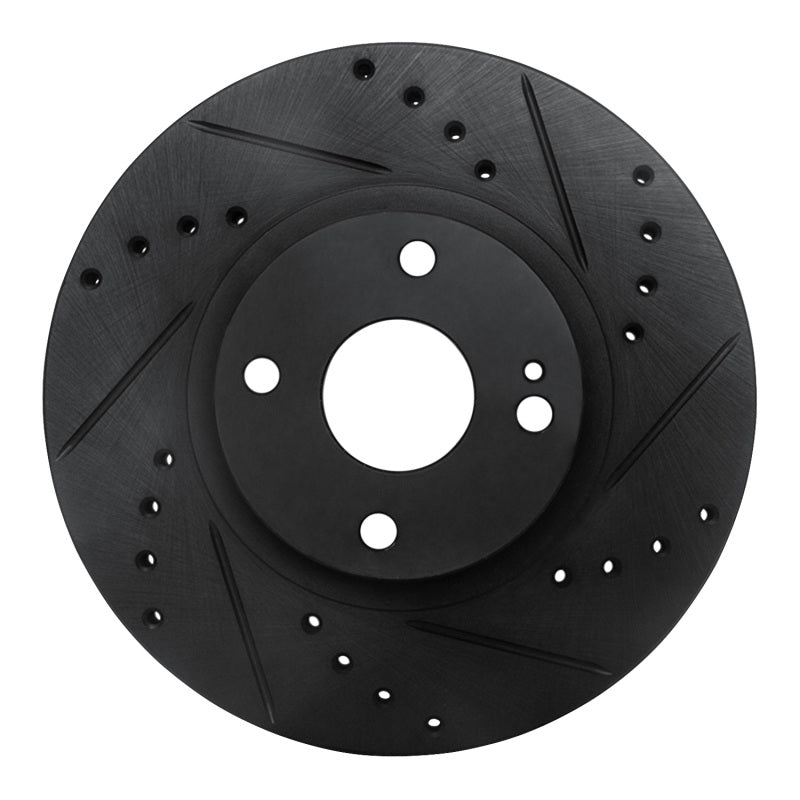 R1 Concepts R1 01-05 Mazda Miata Front Right Drilled & Slotted Black Brake Rotor