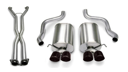 CORSA Performance Corsa 07-08 Corvette 2.5in. Sport Series Cat-Back Dual Rear Exit with Twin 3.5in. BLK PVD Tips