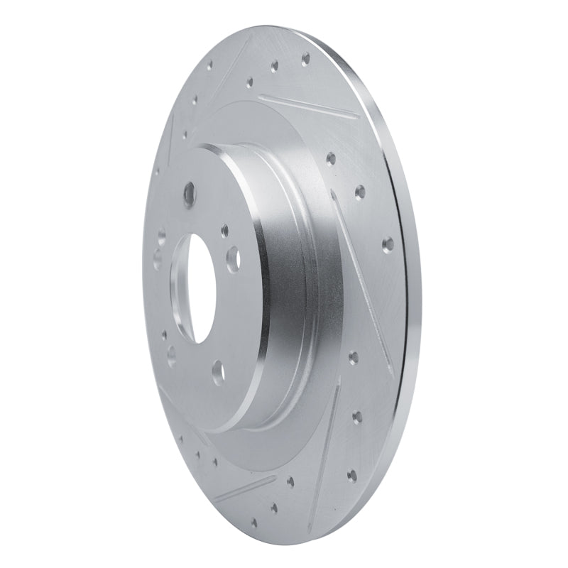 R1 Concepts R1 2021-2025 Acura TLX Rear Left Drilled & Slotted Silver Brake Rotor