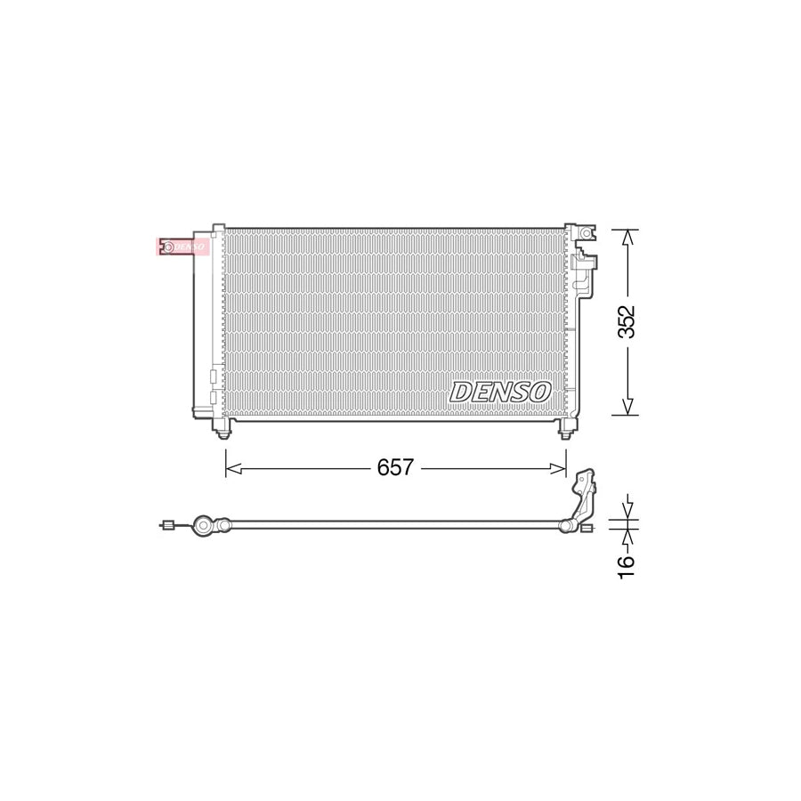 DENSO DCN43001 Air Conditioning Condenser for KIA Rio