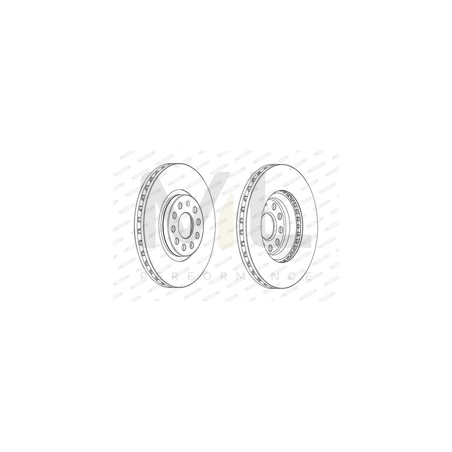 Ferodo Premier DDF2016C Brake Disc Vented, Coated, With Bolts/Screws  - Pair