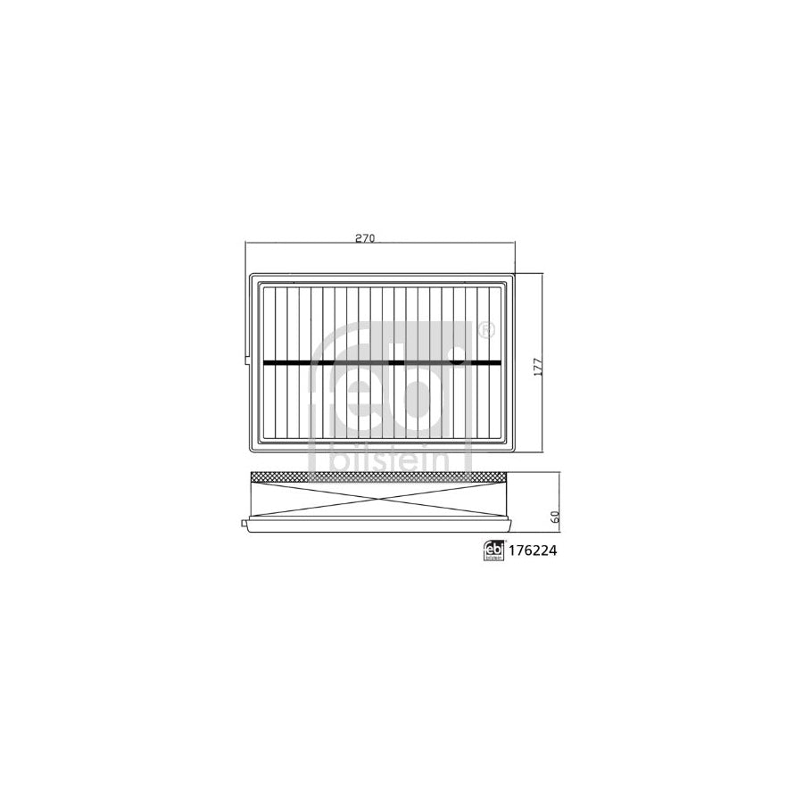 Febi Bilstein 176224 Air Filter For Volvo Xc40 (536)