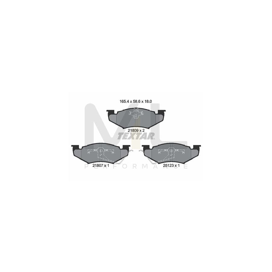 TEXTAR 2180902 Brake pad set not prepared for wear indicator