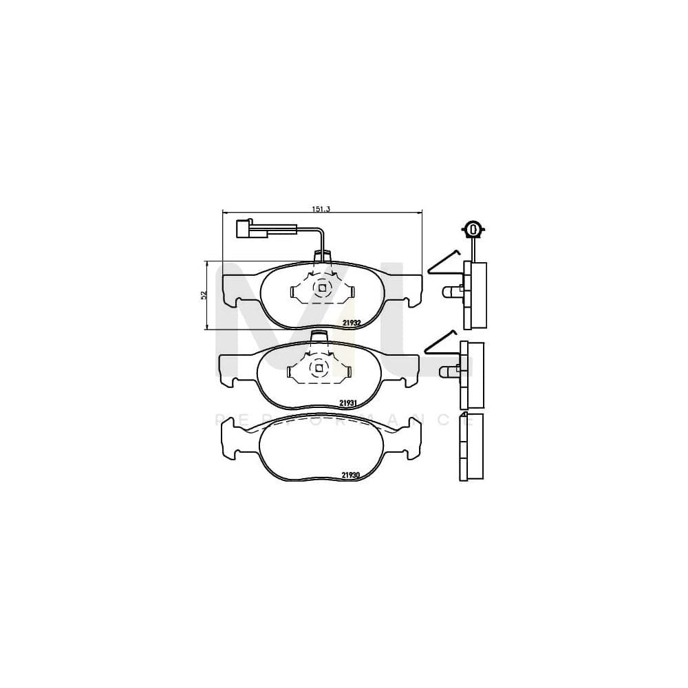 Hella 8DB 355 007-921 Brake Pad Set With Integrated Wear Warning Contact | ML Performance Car Parts