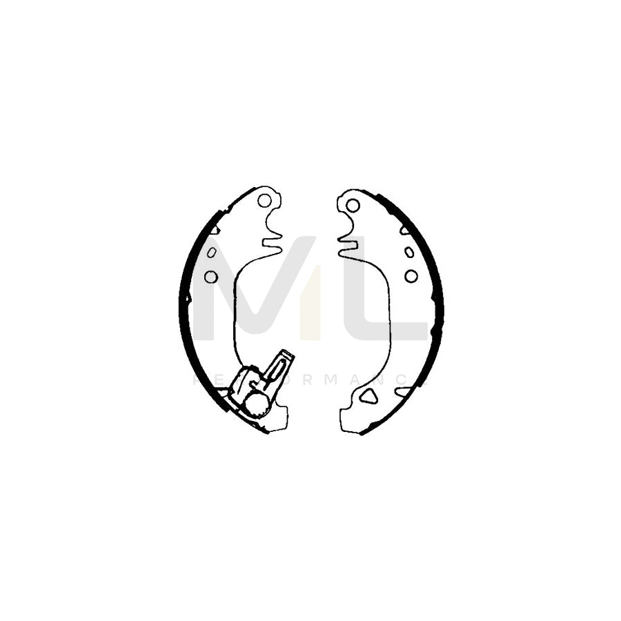 HELLA 8DB 355 000-581 Brake Shoe Set without handbrake lever, with accessories | ML Performance Car Parts