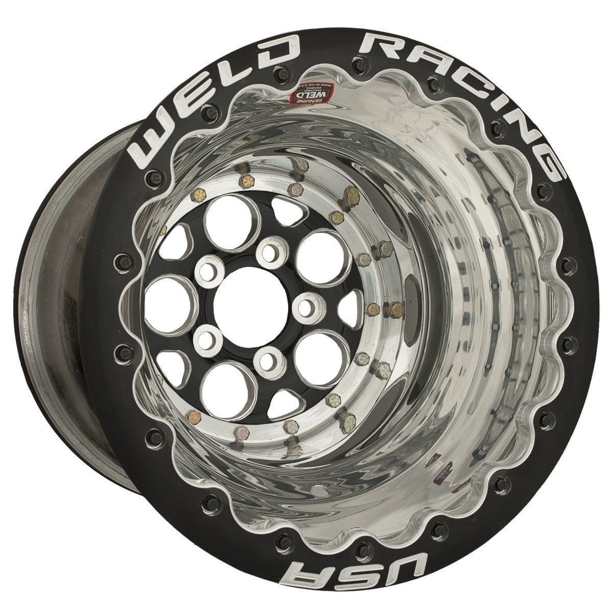 Weld 86B-616280UB Magnum Wheel 16x16 5x4.75 ET-89 BS5 Black Center - Polished Shell