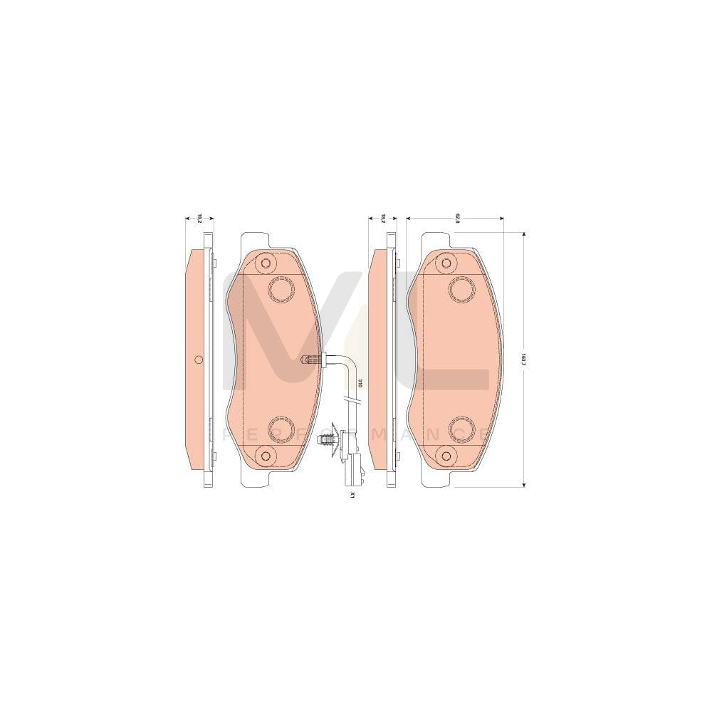 TRW Cotec Gdb1885 Brake Pad Set Incl. Wear Warning Contact