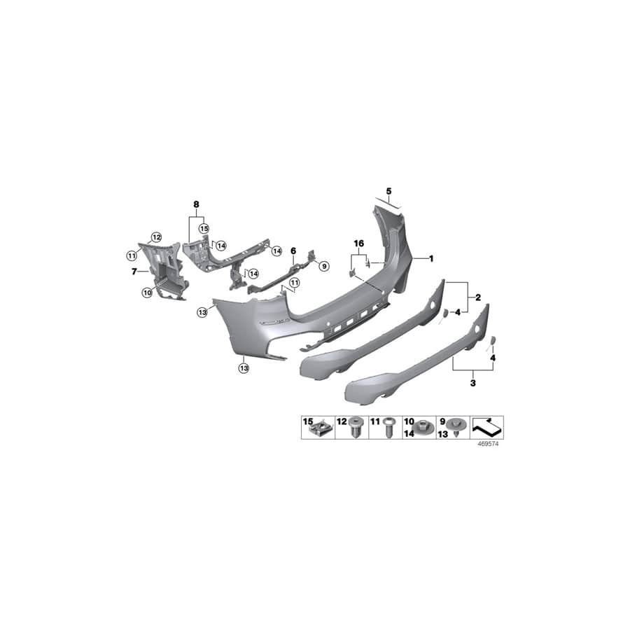 Genuine BMW 51128059875 F48 Mount, Bumper Rear Left M (Inc. X1 20iX, X1 28i & X1 18i)