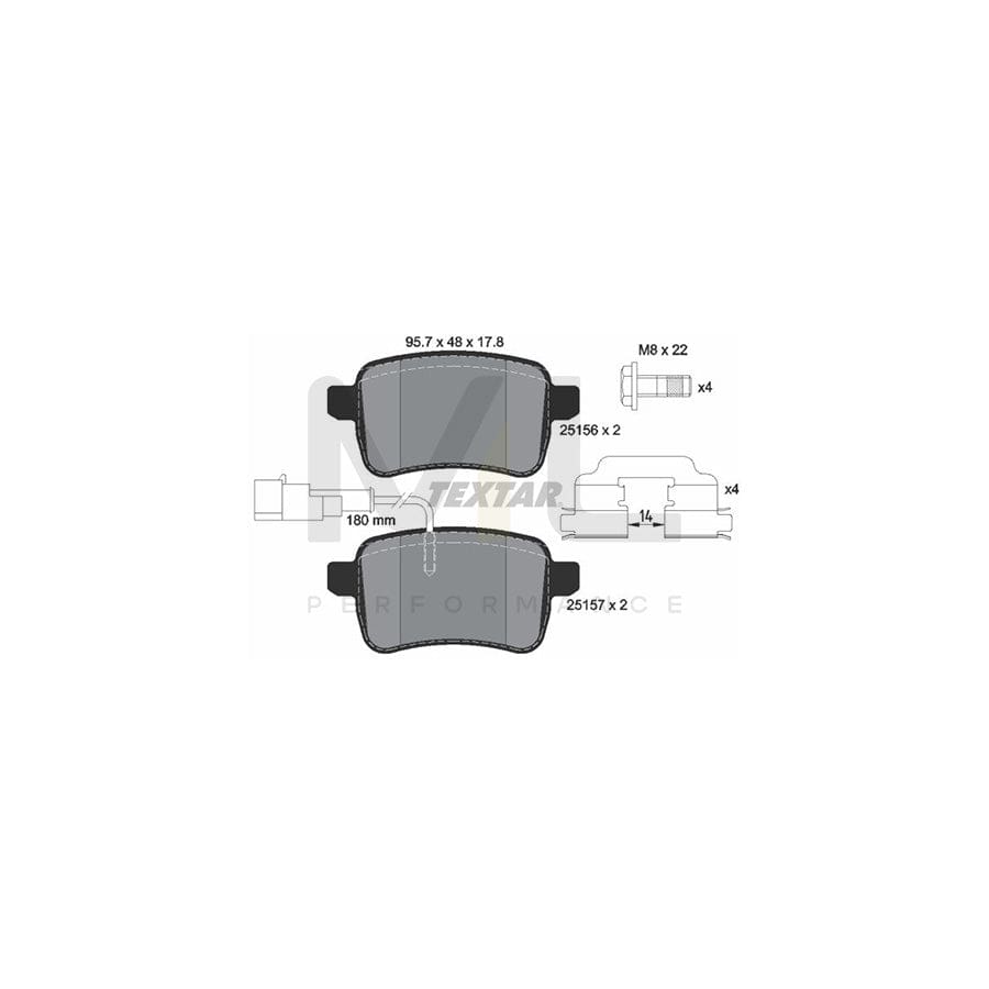 TEXTAR 2515601 Brake pad set with integrated wear warning contact