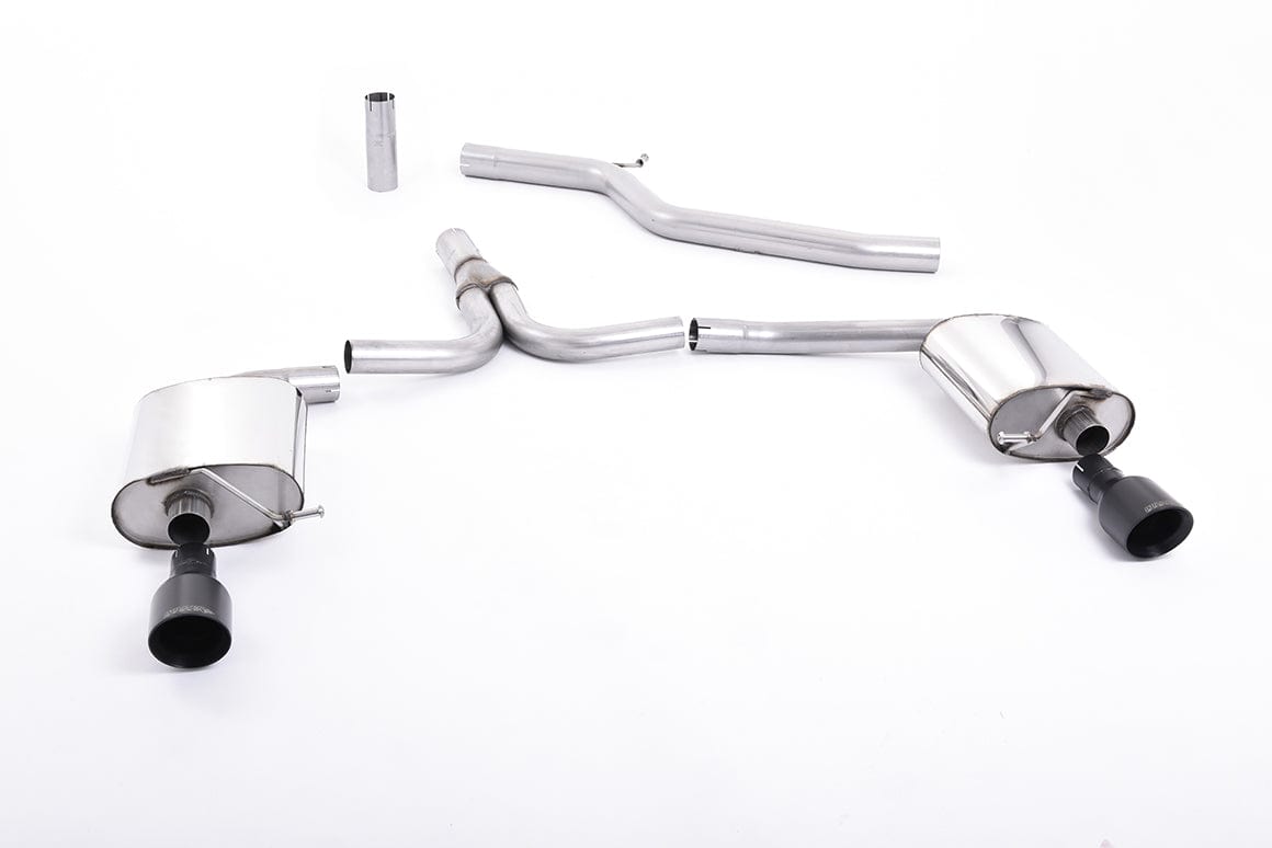 MillTek SSXAU438 Audi A4 Cat-Back Exhaust with Cerakote Black Dual Outlet