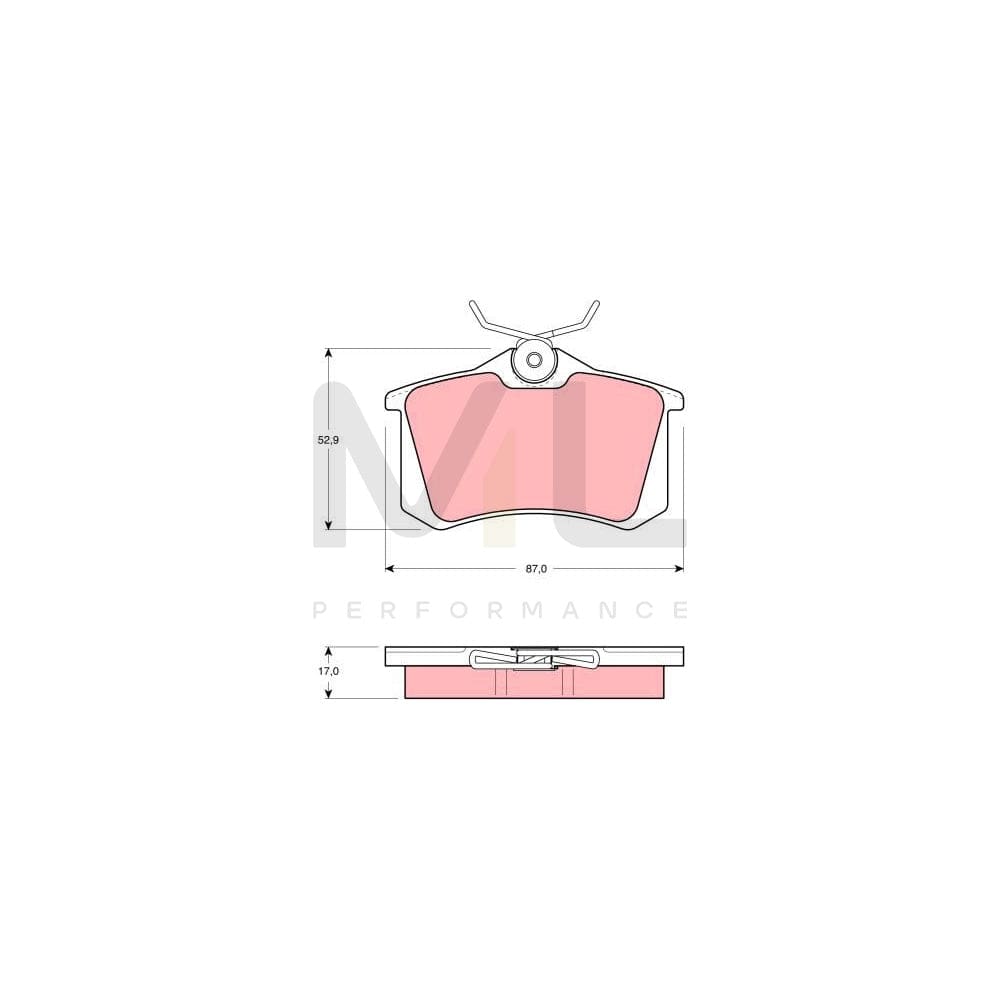TRW Gdb1055 Brake Pad Set Not Prepared For Wear Indicator