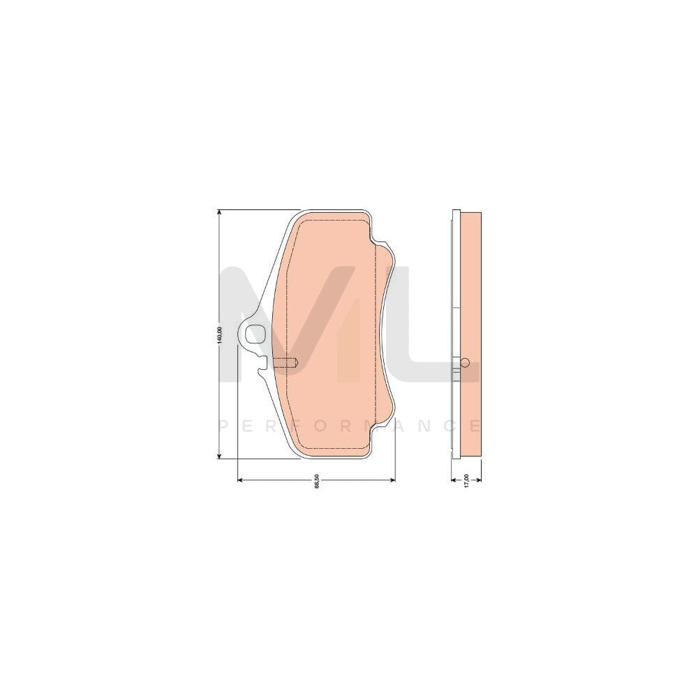 TRW Gdb1777 Brake Pad Set For Porsche 911 Coupe (996) Prepared For Wear Indicator